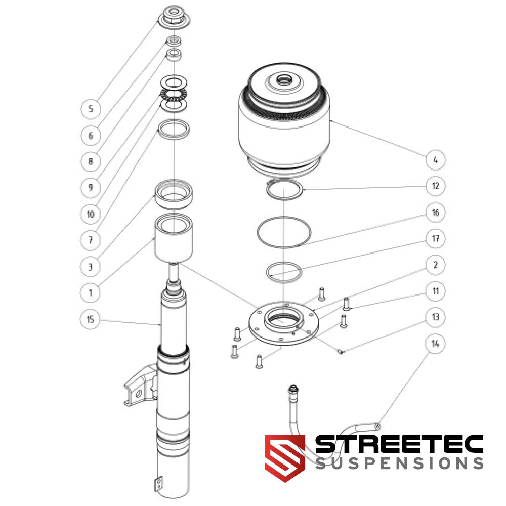 Kaufe Replacement parts - STREETEC 'performance' front strut - VW Polo AW platform 50mm bei null-bar