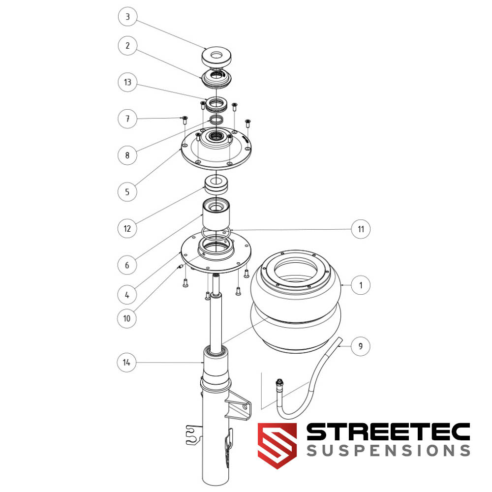 Kaufe Replacement parts - STREETEC 'performance' EVO front strut - VW Bus T5/T6 bei null-bar